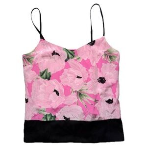 French Connection Floral Pink and Black Fitted Camisole Size 6